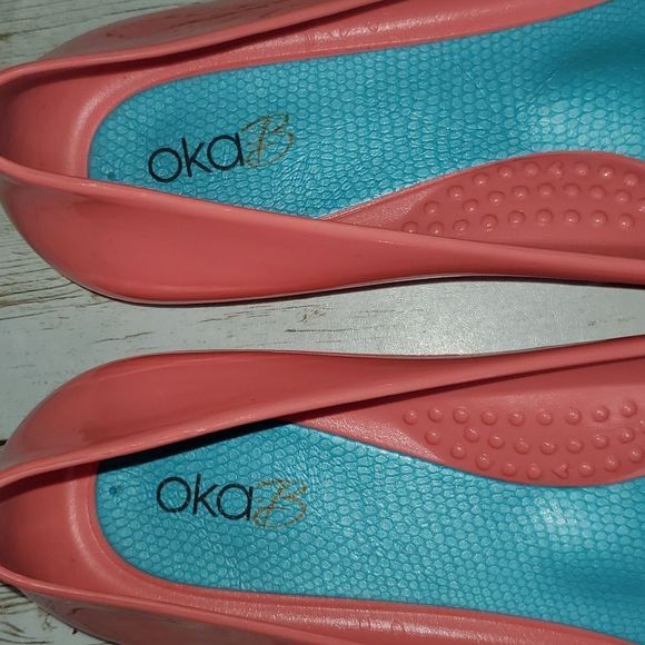Peach Salmon Coral Oka-B Taylor Rubber Ballet Flats Size 6 or EUR 36 NWOT - Picture 6 of 9